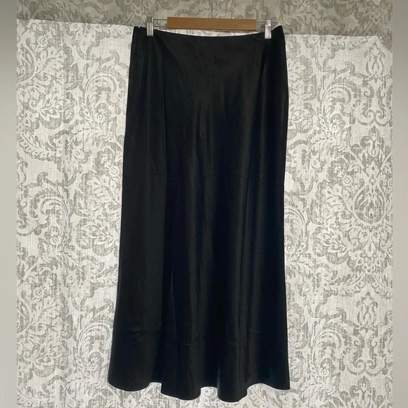 Na-kd Satin Boho Festival Rock Office Minimalist Gothic Midi Skirt Black 38 8 M - Picture 6 of 9